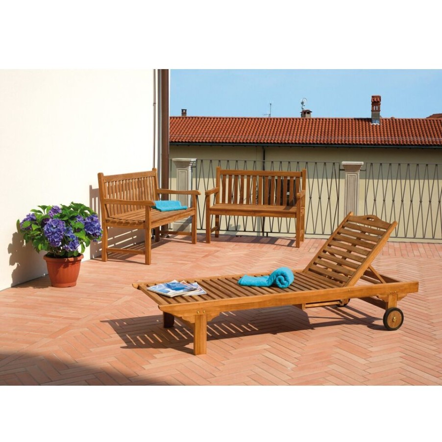 Outdoor Moia | Panca Lampedusa A Tre Posti Realizzata In Legno Di Teak.