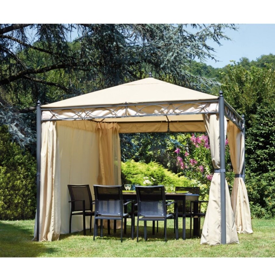 Outdoor Moia | Gazebo Quadrato Mt 3X3 Con Antivento