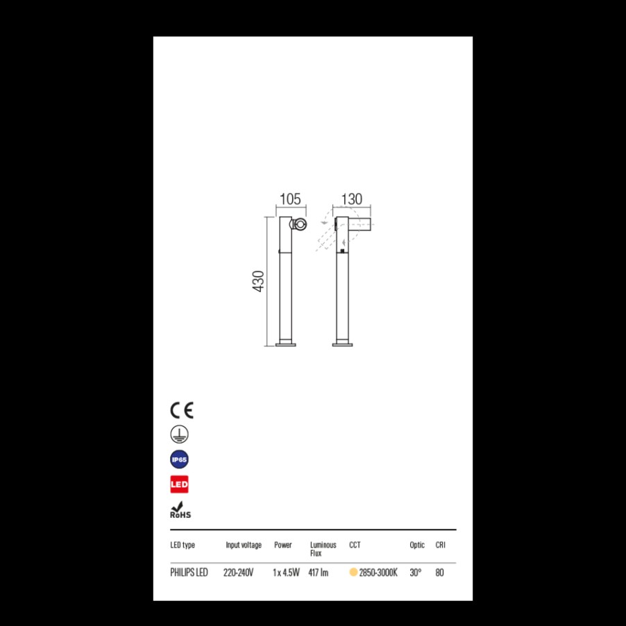 Outdoor Redo | Paletto Da Esterno Luce A Led.