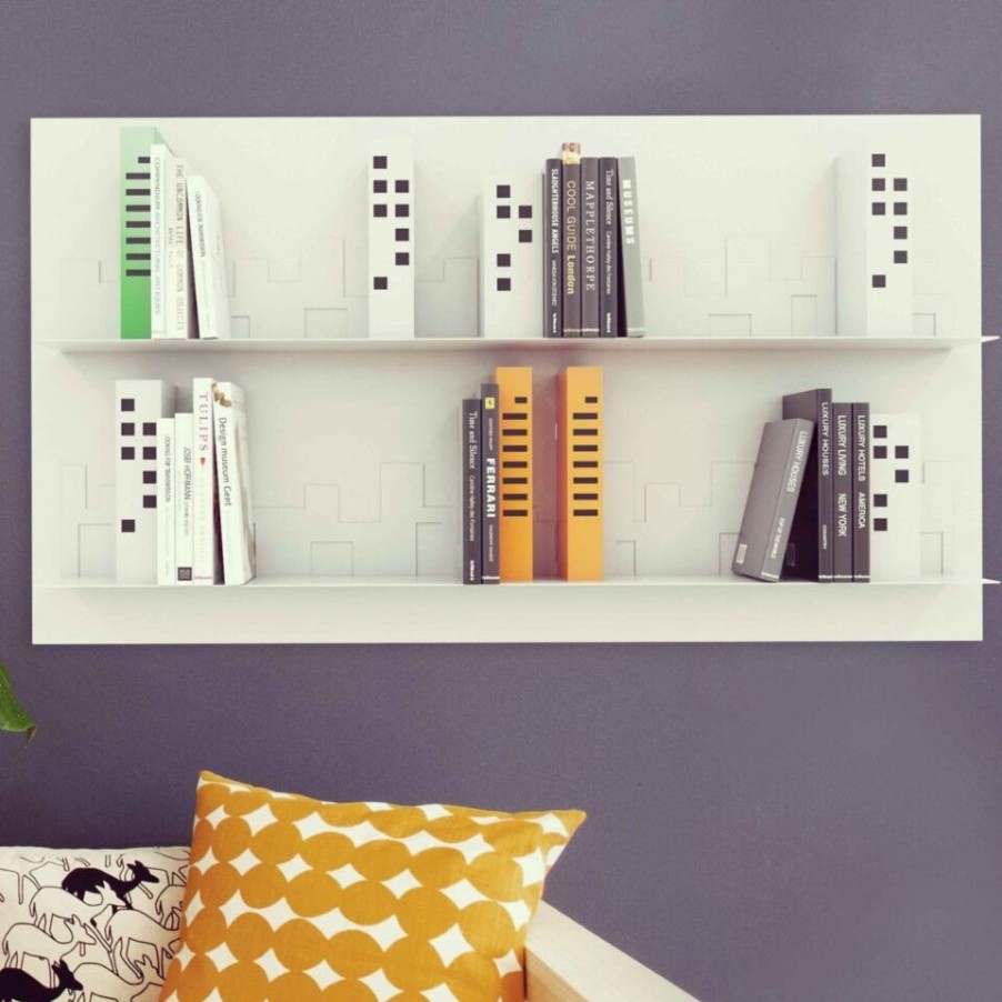 Arredamento Mabele Librerie | Libreria A Parete Skyline Mabele, Acciaio, Made In Italy