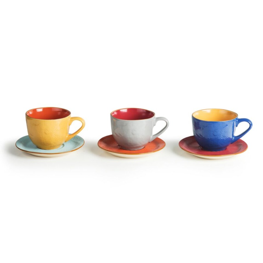 Idee Regalo Novità Home | Set Tazze Cappuccino Colorate Mediterraneo