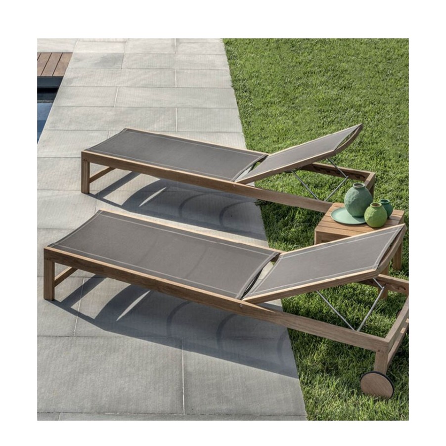 Outdoor Ethimo | Ethimo Lettino Con Telo Ethitex Sand