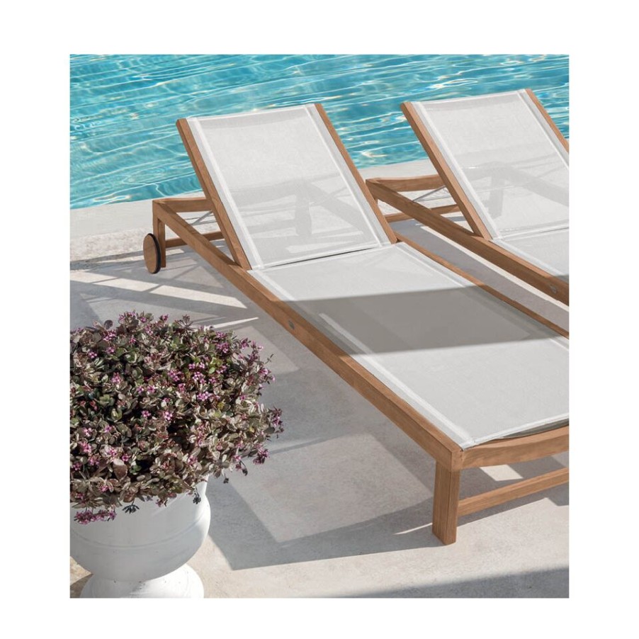 Outdoor Ethimo | Ethimo Lettino Con Telo Ethitex Sand