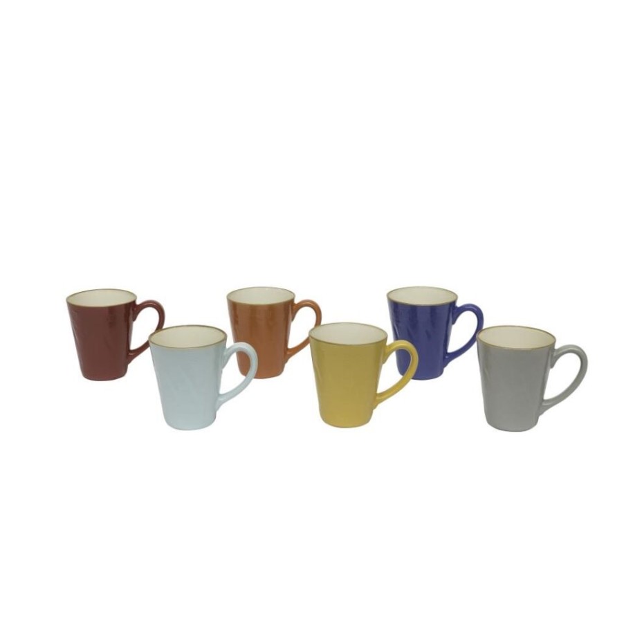 Idee Regalo Novità Home | Set 6 Tazze Colazione In Ceramica Colorata Di Novita Home.